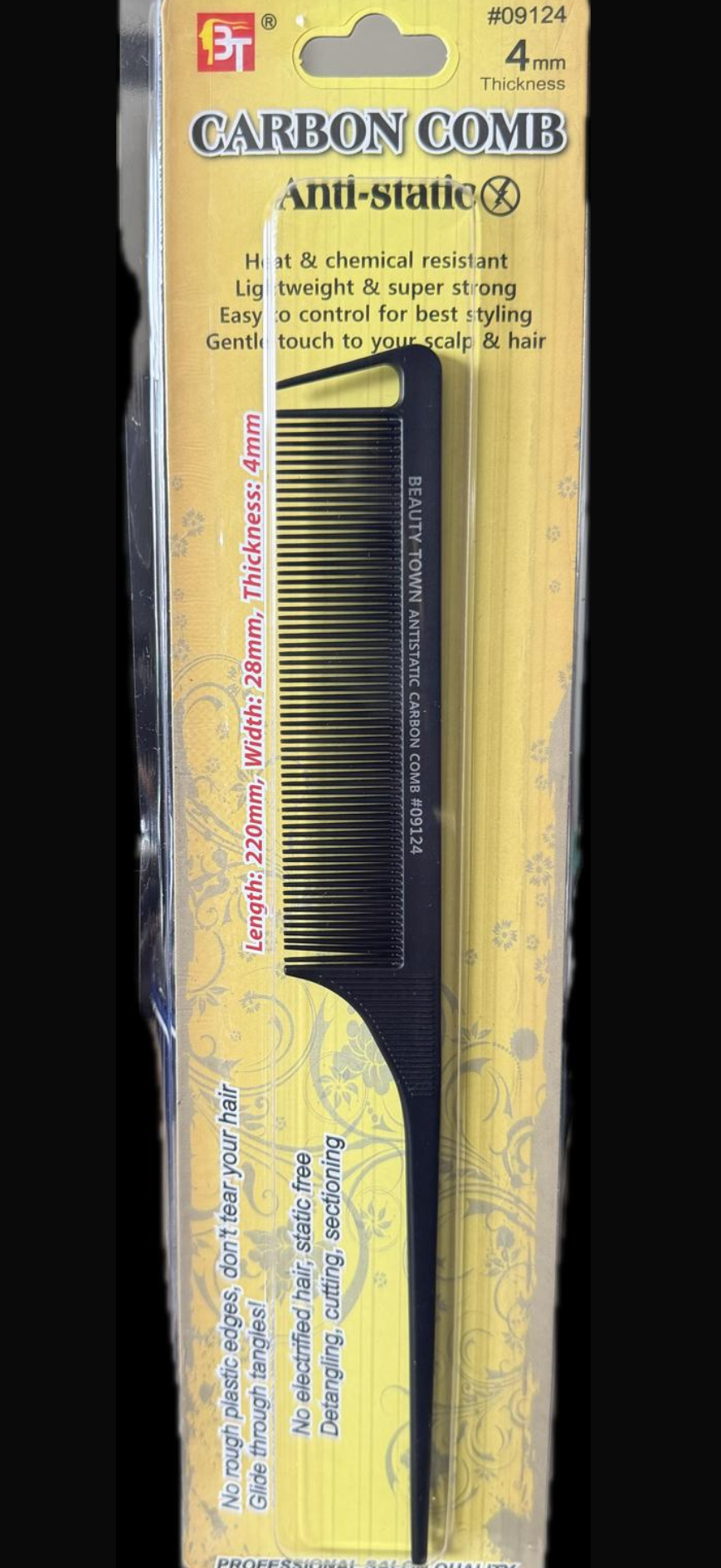 Carbon comb anti-static 4mm