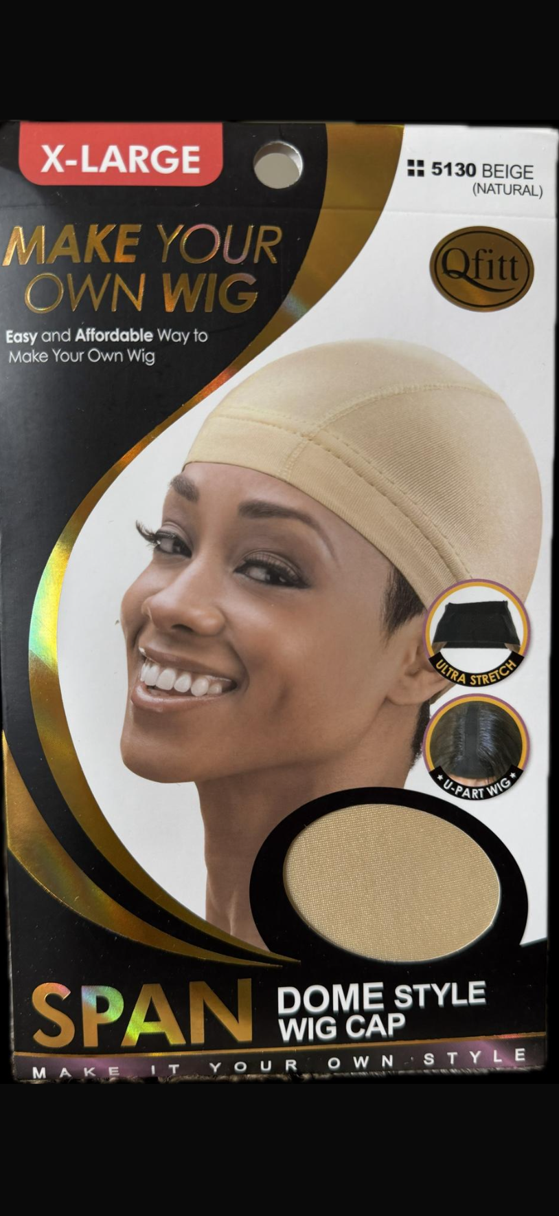 Qfitt Span come style wig cap ( beige) x-large